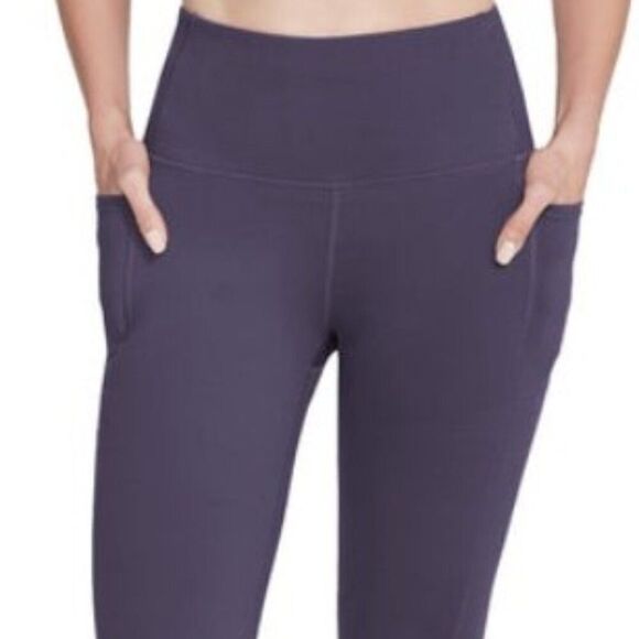 SKECHERS GoStretch Luxe Tight Womens M (6-8) Purple Yoga Workout HW Leggings NEW - Picture 2 of 11